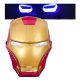 Mascara Iron Man Con Luces Led En Ojos, Ideal Para Disfraz