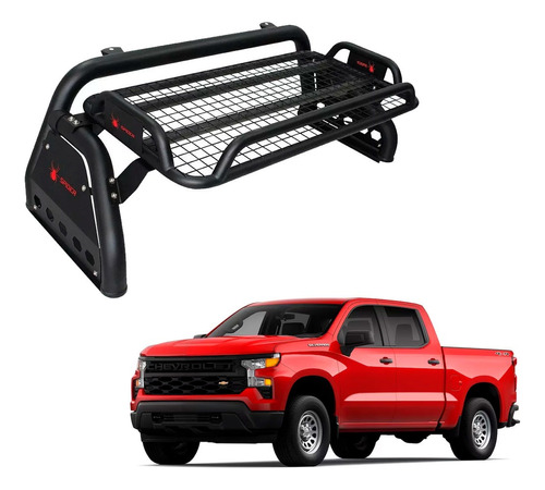  Roll Bar C/ Canastilla Para Chevrolet Silverado 2014 - 2024