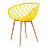 Kit 4 Cadeiras Design Clarice P/ Jardim, Área De Churrasco Cor Da Estrutura Da Cadeira Amarelo