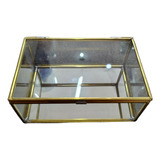 Caja Alhajero Rectangular 14x9.5x5 Cm Vidrio Con Laton