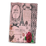 3d Rose Elegante Vintage Pink Paris Collage Art-eiffel Towe