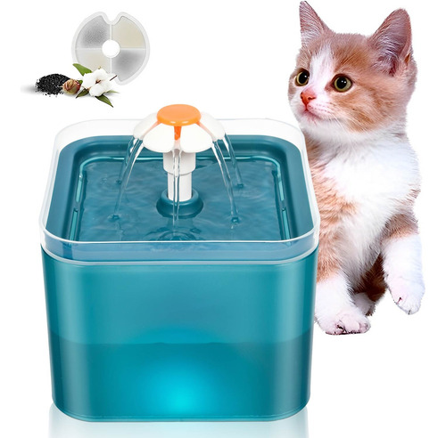 Fuente De Agua Automática 2l Con Filtro Para Perros Y Gatos