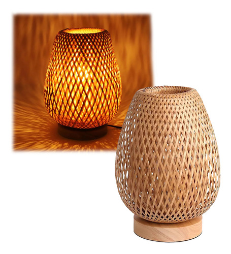 Lâmpada Led De Bambu Lâmpada De Mesa Led Luz Noturna Lâmpada