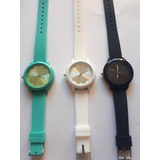 Reloj Silicona Malla Unisex Colores Varios Comodo Elegante 