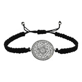 Pulsera De Hilo Trenzado Sello 7 Arcangeles De Plata 925