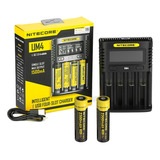 Cargador Um4 Usb Nitecore Display De Estado Con Baterías