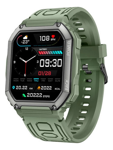 Smartwatch Colmi P26 Green Silicone Sports Para Hombre Color De La Caja Verde Color De La Malla Verde Oscuro Color Del Bisel Negro