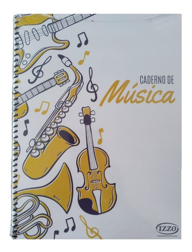 Caderno De Musica Para Estudo Pautado 100 Folhas Espiral Gd