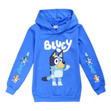 Bluey Familia Y Amigos Sudadera Con Capucha Niño Azul