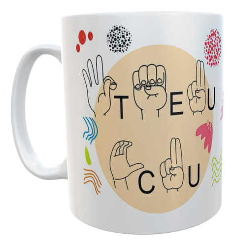 Caneca Teu Cu Em Libras, Xícara Personalizada Com Caixa