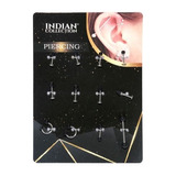 Piercing Variados Acero 12 Pcs 1 Display 9,5x13cm