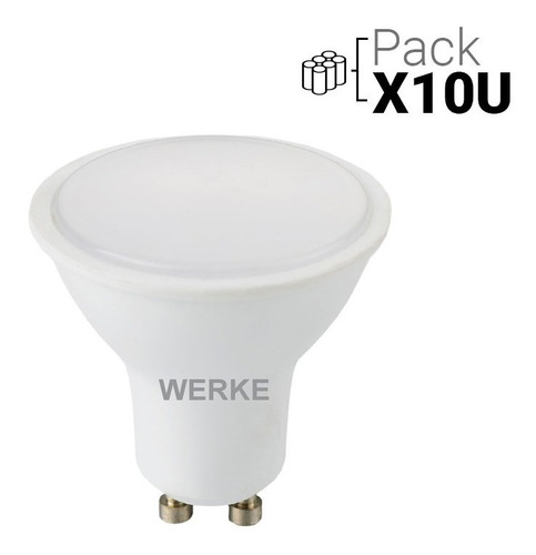 Lampara Led Gu10 4w Luz Cálida - Werke - Pack X 10 U