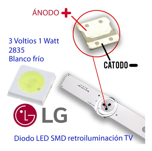 Repuesto Led Para Blacklight 2835 3v 1w Tv LG Led X1 Und.