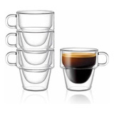 Vasos De Vidrio Espresso Con Aislamiento De Doble Pared..