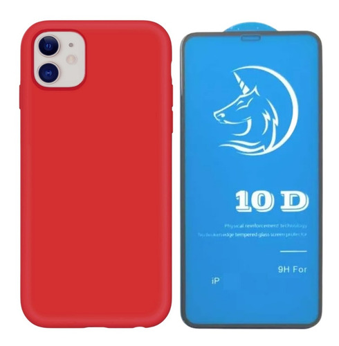 Estuche Forro Funda + Vidrio Premium Para iPhone 11