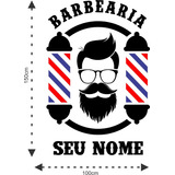 Adesivo Barbearia 150x100 Barbeiro Salão Parede Vidro Lm009