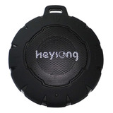 Bocina Bluetooth Portátil Impermeable Heysong Waterproof Ip6 Color Negro