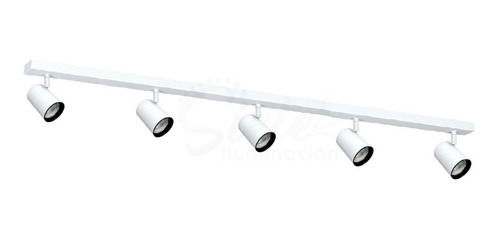 Aplique Barral Riel 1 Metro 5 Luces Led 7w Completo Spots Direccionables Plafón Móvil Minimalista Incluye Lámparas Led