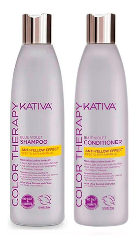 Shampoo Matizador + Acond Balayage Anti Amarillo Kativa Cvl