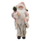 Papai Noel Casaco Longo Natal Grande Alta Qualidade 47cm Cor Colorido Papai Noel Casaco Longo Placa 45cm