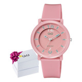 Reloj Qq Original Rosa Moderno Lindo Regalo Resistente Agua 