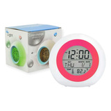 Reloj Despertador Redondo Digital Led Con Alarma 