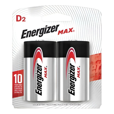 Energizer - Pila MAX Alcalina - Tamaño D Cilíndrica - Paquete 2 Unidades - 1.5V 2000 mAh - Para linternas y radios | Meses sin interés
