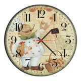 Relógio De Parede Decorativo Cheff De Cozinha 40cm