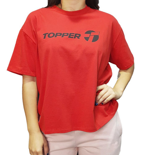 Topper Remera Mujer - Loose Brand Tee Rjo