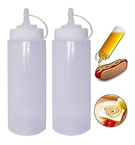 Set 6 Botellas Dispensadora P/ Aderezos Salsa 24 Oz Vencort