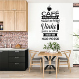 Adesivo De Parede Cantinho Do Café - Frase Café E Vinho