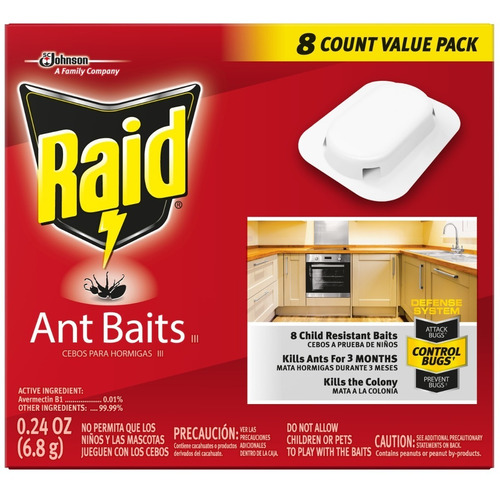 Raid Cebos Para Hormigas 8 Unidades 6.8g