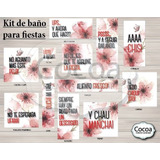 Kit Imprimible Baño Fiestas/ Kit Emergencia Bodas/15 Años