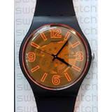 Reloj Swatch Orangeboost Naranja Fosforescente Negro Cuarzo
