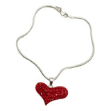 Pulsera Corazón Cristales Rojos Plata 925 19,5cm