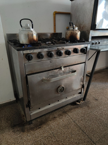 Cocina Industrial 6 Hornallas + Horno (4 Bandejas)