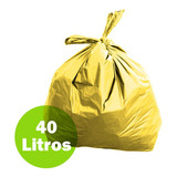 Saco De Lixo Para Coleta Seletiva 40 Litros - 100 Unidades Cor Amarelo