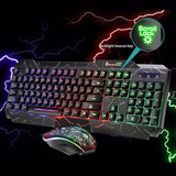 Kit De Teclado E Mouse Para Jogadores Preto Retroiluminado Rgb