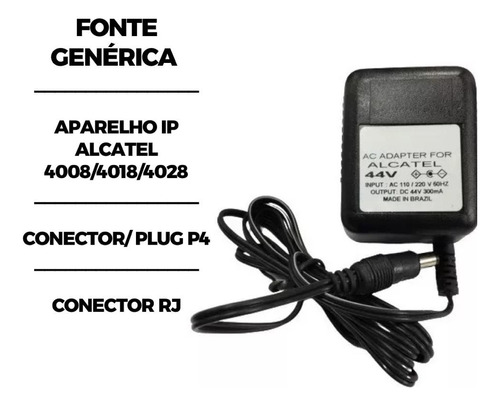 10 Fonte Genérica Para Ap. Alcatel Linha Ip 