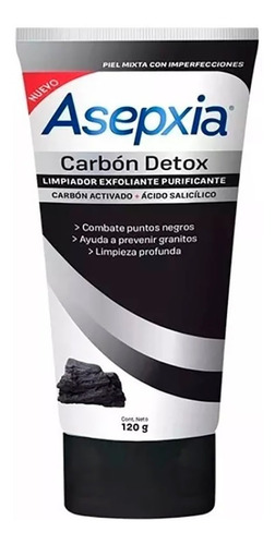 Asepxia Limpiador Exfoliante Con Carbón Activado 120g