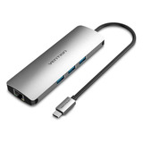 Multipuerto 9 En 1 Usb C Hdmi Red Usb 3.0 Tarjeta Sd Vention