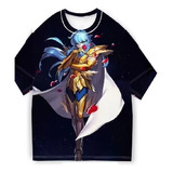 Camiseta De Manga Corta Estampado De Flores De Gold Saint