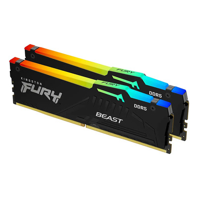 Memoria Ram Kingston Fury Beast Dimm Negro Rgb 32gb Ddr5 \u002Fvc | Meses sin interés