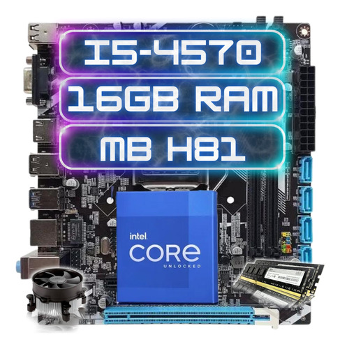 Kit Upgrade Intel I5-4570 + Ddr3 16gb  + Placa Mãe H81