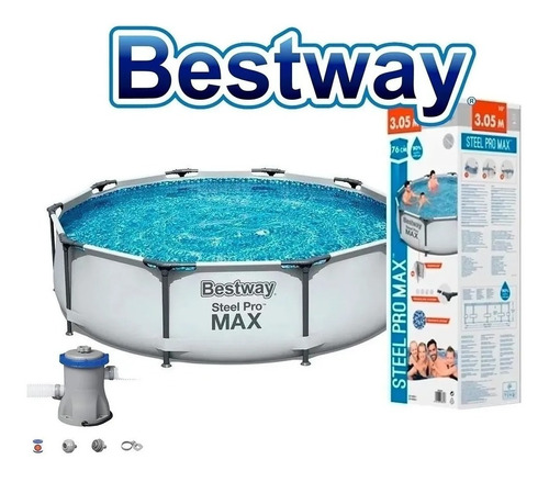 Piscina Estructural Armable 305 X 76 Bestway Con Bomb Filtro