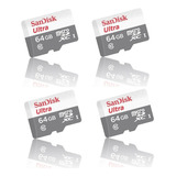 4 Micro Sd 64gb 100mb/s Sandisk Ótima Opção P/ Camêra Espiã