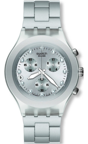 Reloj Swatch Svck 4038g Plata Unisex Crono 100% Original
