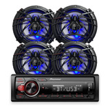 Estereo Pioneer Bluetooth + 2 Pares Bocinas 6.5 Soundstream