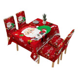 Set Navideño Mantel Navidad + 6 Fundas Sillas Pack Cl-14