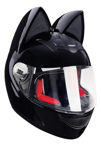 Casco Para Motocicleta Con Orejas De Gato For Mujer, Moda